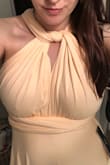 Love this dress super soft material and the color is very pretty. I did find it more of a peach rather then a pink, but regardless I love it. I will be asking my bridesmaids to wear this dress for my wedding next year. - Katti F.