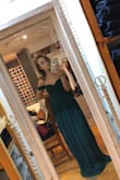 This dress is beautiful and well made. I ordered it for a wedding I'm in and I'm super excited to wear it. It's several inches too big on me (hence why I'm holding the back in the photos), but that's probably my fault as I should have ordered on the smaller end of my measurements. Luckily I can sew and it'll be an easy fix to take in, but I'm still very excited about it! - Jenna P.