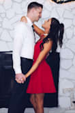 This dress is beautiful! Wore it to a Christmas party and got soooo many compliments. The material is thick and comfortable and easy to dance in. Love love love it! - Tana T.
