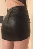 Had to wait for a re-stock on this skirt and I'm gonna glad I did. Perfect length and fits really nicely over a body suit. Love the cut at the bottom! Will be ordering in red! - Brittney M.