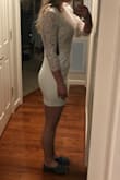 I ordered this for a wedding shower and it was super cute but way too TIGHT. I have more of an athletic build and should have sized up. I ordered a small but I think a medium would've been better. That being said I'm going to look for a different dress for the shower because this one is a little snug. It would be perfect for "going out", but not so much for a wedding shower. - Hannah W.