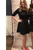 The material isn't too thick or thin & somewhat heavy and I love it! It's super comfortable and cute!! Definitely gonna buy it in the other colors too! - Bridget W.