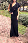 This was such an elegant dress! I wore it for my friend's wedding and I got so many compliments on it! Fits me perfectly. Almost too perfect. Don't go eating at a buffet. ;) - Annie N.