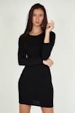 Let me tell you. It's hard to find a stretchy black dress that flatters your figure (when it's tight) AND is soft. I didn't even expect the fabric to be so soft I wanted to wear it to bed. I wore it with a big fluffy jacket but alone it's beautiful too! - Melody C.