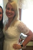 This dress was not only comfortable, but flattering and well made! I'm tempted to order it in more colors now that my wedding is over, I loved wearing it! The lace and scalloped detail was beautiful and I received compliments all day/night both times I wore it. - Elisabeth B.