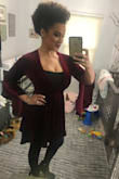I ordered this dress for our family Christmas photos. It fits AMAZING!!! It is so flattering and such great quality! I get a ton of compliments on it. In fact, I ended up ordering it in green and love wearing that color too. And just this week I ordered it in mauve and navy too! So, now I own all 4 colors! Needless to say, this is my favorite dress in my closet. - Morgan N.
