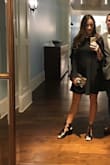 You can dress it down with casual heeled sandals or dress it up with heels.  The top is snug enough I didn't need to wear a sticky bra. The sleeves flow nicely with the ruffles. Length isn't too short either. - Danielle C.