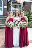 I wore this dress when I was the maid of honor at my sister's wedding. It looked great and the color stood out in all the photos. The material is light, but so well made and the skirt was flowy, perfect for dancing! - Heather C.