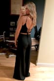 Originally purchased for warm weather travel, but this can be dressed up or down. Plan to wear it to an event and utilize with a pair of flip flops for a casual look. Was pleased it actually fit my larger bust without needing alterations. Pants are pretty long but it will be fine with a little hemming or some heels. Love the back detail! - Mandy E.