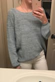 Looks exactly like the picture! Very comfy and cute. The x-small is still baggy enough to drop off your shoulder if you wanted it too. Love the color too! - Regan P.