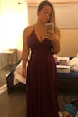 If you have a bigger bust the cleavage will be significant but it's a beautiful, flattering dress, hides the tummy, but shows off your waist. - Ashley T.