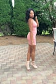 I love this dress! It's a good combination of sexy but modest with the midi length. Fits true to size and just enough cleavage shows. Perfect for going out during the summer and the color is gorgeous. - Courtney H.