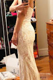 The blush pink with the lace overlay was what I thought I wanted for my wedding, but this dress had more of a prom feel to me. I loved the strapless sweetheart neckline. It was a little tight on the hips and really long, but I am short. - Maria S.