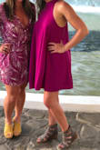 I received a lot of compliments on the color and that it has pockets. :) In all my photos (could be the angle I was standing at) I looked huge. Lots of material - a little more then I was hoping. Still an all around good quality and fun dress. - Kimberly T.