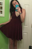 This dress was super duper beautiful. I ended up returning it because of the length (it is very short which I usually wouldn't mind but because it was for a school dance the length made me a little nervous) but I genuinely almost kept it anyway. The dress was very flattering, I have wide hips but I feel like it gave me a very feminine and A-line silhouette. I love the color as well. But just a warning, to me the dress looked very formal and starchy in the picture but in real life it's more cottony and stretchy which I don't mind at all because it's super comfy. - Emma H.