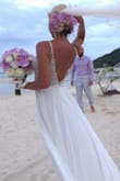 It's really a perfect dress for my beach wedding :)
I will have to shorten it a bit but that's okay. The top part needs no alteration for me. It's a delicate dress, not heavy at all. - Andreea B.