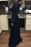 I got this dress for engagement photos and it was beautiful! I'm 5'4", 110lbs. I have a small waist measurement, and this dress fit great in the chest and waist. It was definitely made for someone tall y'all. The dress was 4 inches too long, and the sleeves were a little longer than I would have liked. I had it hemmed, and it was great! The color was beautiful and the quality is amazing. Seems like it would be a designer dress. Definitely worth the buy. - Erica J.