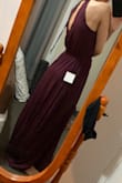 I bought two dresses from Lulus to compare for my sisters wedding. although I didn't choose this one I still really love it! It's a gorgeous and airy maxi and I love the plum purple colour, it's so unique. Im usually between sizes (S and XS) and I went XS and it fits perfectly! What I love about this dress is how adjustable it is. The waistband is elastic and the neck straps are completely adjustable so you can make the bust as loose or as tight as you like. - Aylin K.