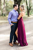 I will be wearing this for my engagement photos. It is long so if your short you'll need to get it hemmed. I'm 5'8" so this will be perfect with heels. - Jennifer H.