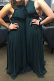 I bought this dress to wear as a bridesmaid in my friends wedding. The dress fits perfect! I love the beautiful green color. The material is high quality and flowy and you can't beat the price! My only concern is the bra situation because the back is so low and the sides might show "sticky bra wings" BUT I'm not too concerned. The lovely dress at this price far outweighs the bra troubles. - Bethany L.
