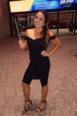 The material of this dress is amazing!! It's thick and good quality fabric which makes it a comfortable fit. I normally fluctuate between a medium and a small but in this dress I was so happy I bought a small. - Sarah P.
