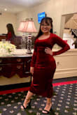 I've worn this dress twice - at a photoshoot and at a formal event. The dress fits true to size, stretchy, and hugs your curves just right. For reference, I weigh 135 lbs, 5'4, and usually wear a size 4-6 on dresses - for this dress I bought a Medium. The only downside about this dress is you have to wear a low-cut bra or else part of your bra would peek out. Other than that, it's a beautiful dress! - Jasmine C.
