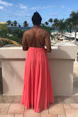 This dress was so wonderful. I wore it for a wedding in Jamaica and it was perfect for the occasion. It's so comfortable and fit me like a glove. I was worried about the chest area, but it was supportive enough for me to dance all night in. It's a bit long, I have long legs so I was able to make it work with sandals. But if you have shorter legs I would suggest heels. Love love love this dress, cannot wait to wear it again. - Kaila P.
