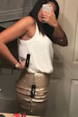 I bought this to wear for my 30th birthday trip and paired it with Lulus Journee White tank top... and I'm in love!! The sequins aren't too scratchy and the length is perfect! I was playing around with tucking the shirt in or not and tbh it's really cute either way! - BRande M.