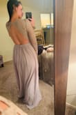 I loved this dress! The zipper fit me like a glove. It's a little long so you'd want to wear heels! The V is still modest but sexy and the open back is nice. The only thing I didn't love was that the sleeves are a little loose, the lace isn't really fitted to your arm. Otherwise, it's great purchase! - Amanda F.