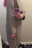 I don't recommend anyone buying this coat unless you are the shape of a flat board. It is like a potato sack- no shape at all and the colors are like and old man suit from the 70s. Unfortunately, I can't return it because it was a final sale item which sucks because that's $70 down the drain. (Ps: don't mind my pjs in the photos. It doesn't matter what you have on underneath this, it's just not flattering at all.) - Jenna B.