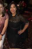 This dress is very elegant. I wore it to my office holiday party. It's sexy in a subtle way. I was worried about the lace around the waist, since I would be surrounded by important peeps from work, but it shows just enough skin. Very nice. I'm in between sizes so it fit slightly big, but a M would've been too tight around my hips. - Maria D.