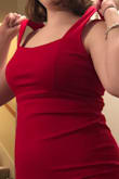 Since I'm 6'2, it's usually very hard to find dresses long enough. Despite this, I was pleasantly surprised by the length! The straps were not adjustable and a little loose. This meant the neckline would slide down to reveal a liiittle bit of my bra. It rode up in the back a little bit, but I'm assuming this is because my torso is longer than most. The material and design were very flattering and my date loved the color. Overall, I LOVED the dress, but I may have to hem the sleeves to be a bit tighter so the neckline doesn't slide. - Katie S.