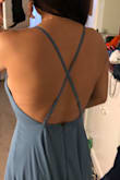 This dress is so pretty! It's a beautiful shade of blue, and it's so nice and flowy. It's super long, so I'm going to have to get it hemmed, but this is fine since I was expecting it. If you've got a bigger bust like me, you'll need to wear a sticky bra or something similar cause there isn't really any support in that department. Overall it's a gorgeous dress, and it's so versatile that I'm sure I'll be able to wear it multiple times. - Anna M.