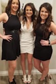 This dress was beautiful. I did have to alter it in the shoulders (shorten them) because I'm too short. The material was thick and not see through which is important for a white dress. I wore it for my bachelorette party to go to a nice restaurant and then to a club. - Jackie G.