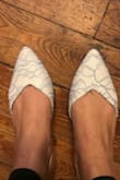 I was super excited to find these shoes. I am very concerned about comfort in shoes when it comes to my May 25th wedding and insistent upon wearing flats. I ordered this pair on a whim because the price was right, and I made out like a bandit. They are great! I love the slingback and the comfort. I also was able to add some blue lace to the top of them to create my "something blue." I am so excited to wear these on my wedding day! - Joanna F.