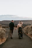This dress was the perfect choice for my engagement photos last fall. The colors are so pretty, and I loved the back detail. I also wore it to a wedding afterwards and got lots of compliments! Engagement photos courtesy of Carmen Lopez Photography. - Taylor G.