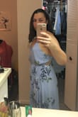 I absolutely love this dress! It's the perfect shade of blue and the cut is flattering. I ordered a medium and it's a little bit loose in the top, but I have to order slightly larger for my hips and take in at the top normally. The fabric is good quality as well. - Lauren H.