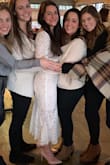 I wore this for my bridal shower and got compliments on it from the second I showed up to the second I left. I am a petite, fit girl, typically a size 4 in clothes.  The fit in the body was great, however, it was longer on me than it is on the model in the picture. Definitely not a huge deal and worth the purchase! - Melissa R.