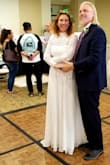 Loved the look, vibe, long sleeves and slit to show your legs. Was super long though. I wore really high heels. I'm a dance instructor for the bride and groom's first dance and I needed it for a wedding show to dance in. Super fun! - Jill F.