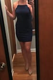 This dress is amazing! It's thick, sexy, stretchy, not too short, and can be worn without a bra. Can't wait to wear it! - Kathleen N.