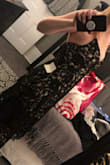 I LOVE this dress and now own it in two different colors!! Fits beautifully, and is VERY VERY flattering! I am in the process of losing weight, and still have some 'problem' areas, but this dress is so perfect- fits in all the right places, room where you need it. Very sexy while being classy. Wore this out for Valentine's Day and turned A LOT of heads. BUY THIS NOW and you will not regret it! - Katherine