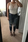 I normally order a large in dresses and ordered this in a medium and I'm so glad I did! It fits great and still has enough room for the gals. I think a large would've been too lose, so you may want to order down a side. Wearing this for a the "casual" Thursday night out of my bachelorette party! - Kelsey L.