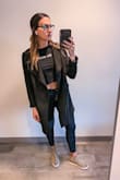 I LOVE this jacket - I always wear it when I'm traveling, wearing a lacy under tank or to business casual events. It's so sleek and sexy. Don't think about this one - just get it, it's lovely!! - Adrienne U.