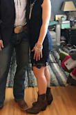 Read reviews and ordered an XS instead of a S. Dress fit well every where but the lace across the shoulders. It was way too big and gaped open which made the dress look odd. I ended up using a safety pin to pull it tighter and it looked fine. The dress definitely liked to ride up when I walked and especially when I danced. Maybe the small would have fit better in that aspect as I do have larger hips and butt. I will definitely wear it again though. I received lots of complements on it. - Sarah R.