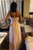 Bought this dress for my sister's wedding. Surprisingly fits really perfectly. Only tried on without a bra, but I think I'll wear it with one for the wedding. I was worried about the length, but it's plenty long even to wear with heels. - Becca M.