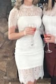 I wore this dress to my bridal shower and I absolutely love it. It fit perfectly! A bit tight in the chest as I am a 32DD, but no bra was needed. I received some many compliments on it and everyone asked where I got it. - Amanda C.