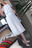 Very cute and flattering dress for summertime. Could see it being worn for bridal events or even an outdoor, bohemian style wedding. May need to order smaller for the top portion, as it's a bit loose. The lace is thicker feeling and beautiful in person. Looks expensive! - Rachel H.