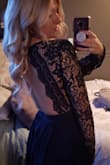 I wore this dress to a friend's wedding and I got so many compliments. The color of the dress was perfect and I felt amazing. The sleeves were a little loose on me but comfortable. The back is very open and low, I picked up an adhesive bra from La senza that worked. If you're going to do the same, I suggest you go up a size in the bra and it will fit better. I'm so happy with this dress... I highly recommend it! - Rachel F.