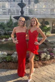 I wore this red dress with silver heels and long red earnings to a cocktail attire wedding! I definitely stood out wearing this dress! - Jennifer H.