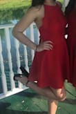 I bought this dress when I was a bridesmaid for a wedding. The dress is very pretty especially if you love fire engine red. It's a little loud for me so I'm not sure how much I will wear it, but as a bridesmaid dress that needed to be red it was beautiful!!! - Chelsea